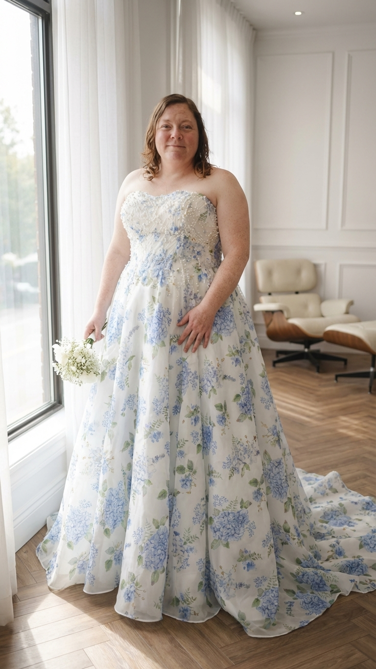 blue hydrangea bridesmaid dress Hydrangea Bridesmaid Dress