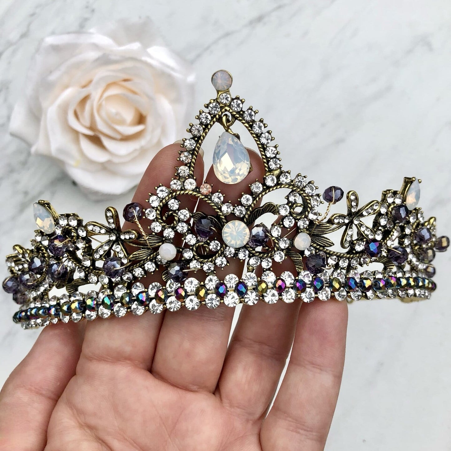 "Amalina" - Bohemian Opal Bridal Tiara