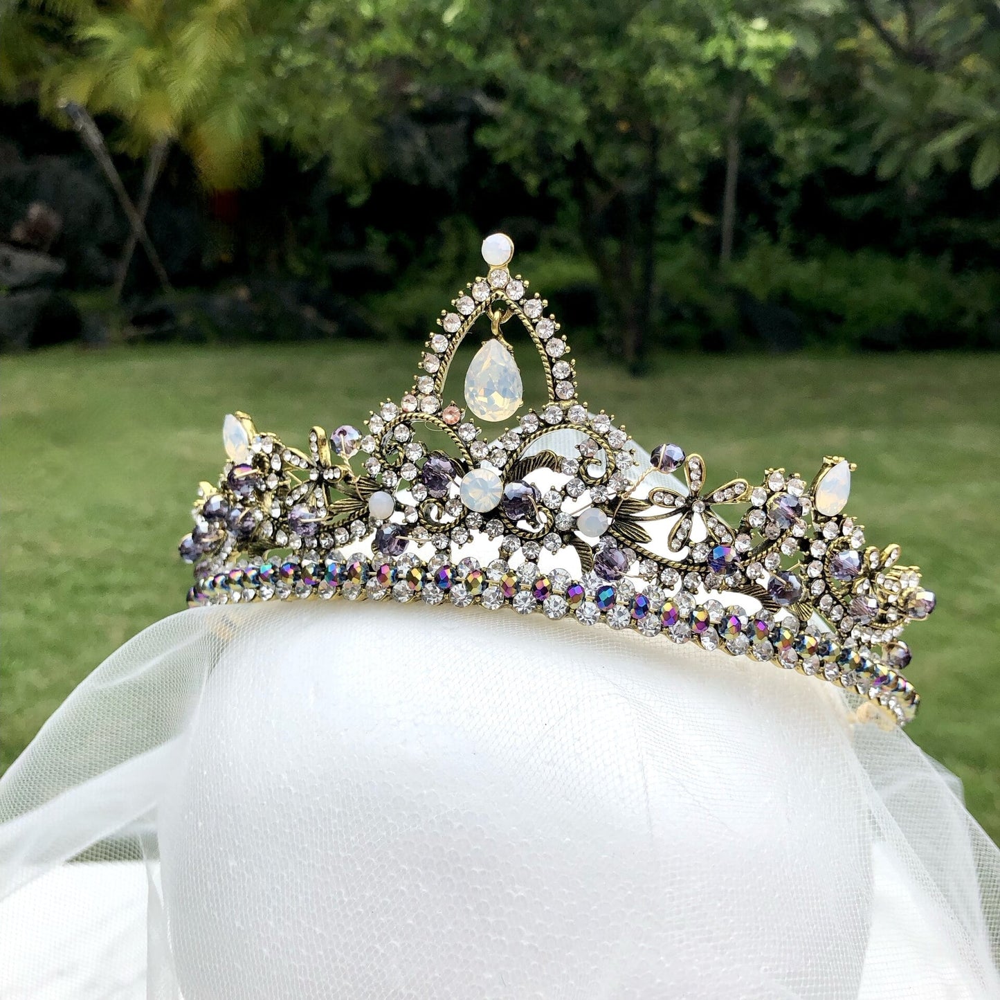 "Amalina" - Bohemian Opal Bridal Tiara