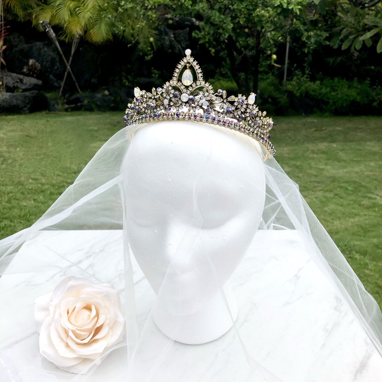 "Amalina" - Bohemian Opal Bridal Tiara