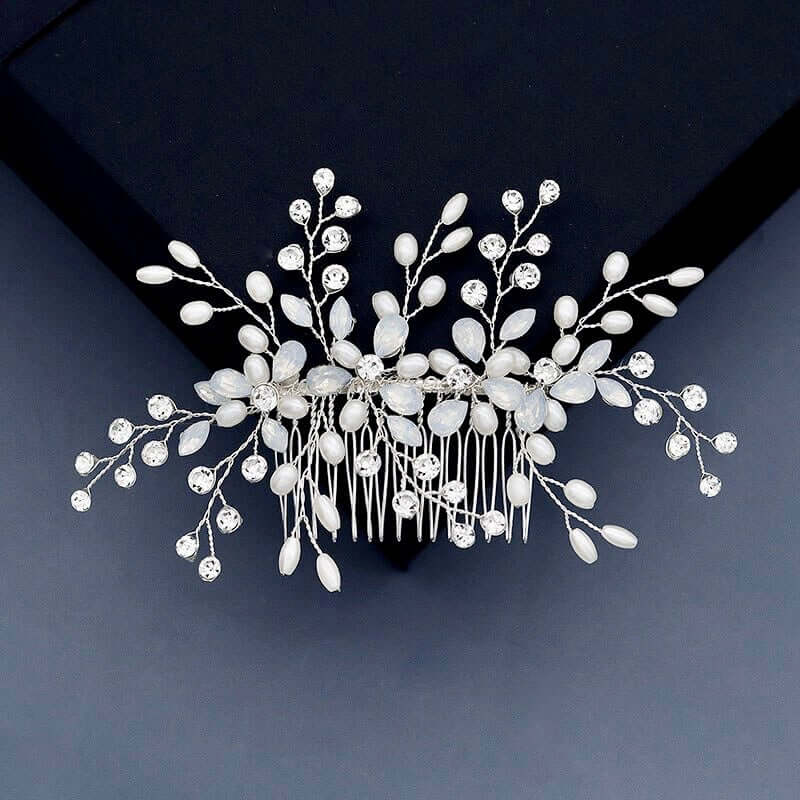 "Acacia" -  Opal and Pearl Bridal Hair Comb