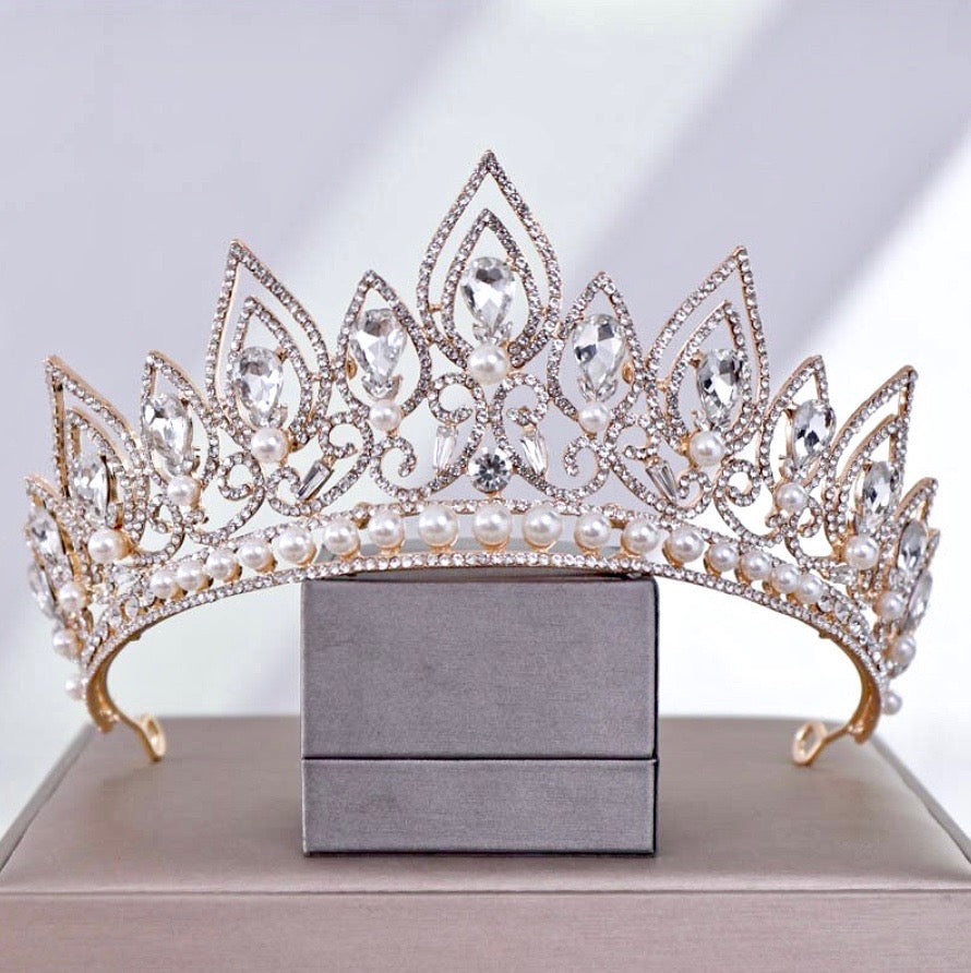 "Annaleigh" - Pearl Bridal Tiara - Available in Silver and Gold