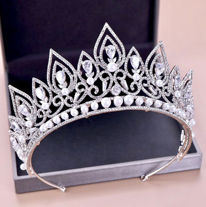 "Annaleigh" - Pearl Bridal Tiara - Available in Silver and Gold