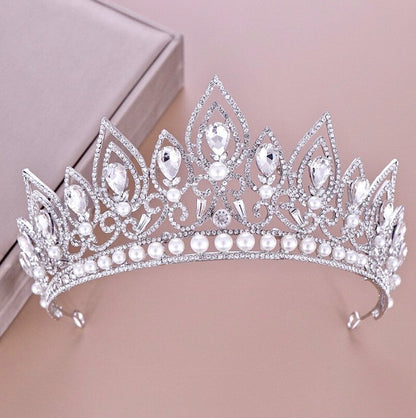 "Annaleigh" - Pearl Bridal Tiara - Available in Silver and Gold