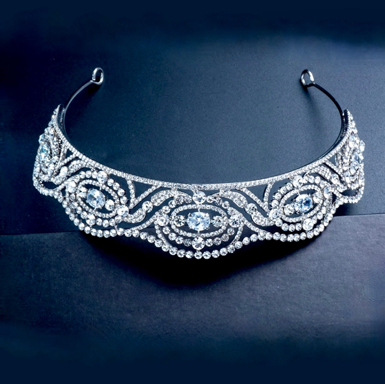 "Bailey" - Silver Cubic Zirconia Bridal Tiara