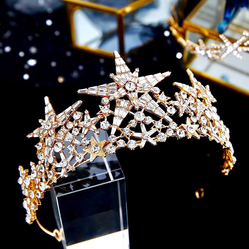 "Andromeda" - Star Wedding Tiara - Available in Gold and Silver