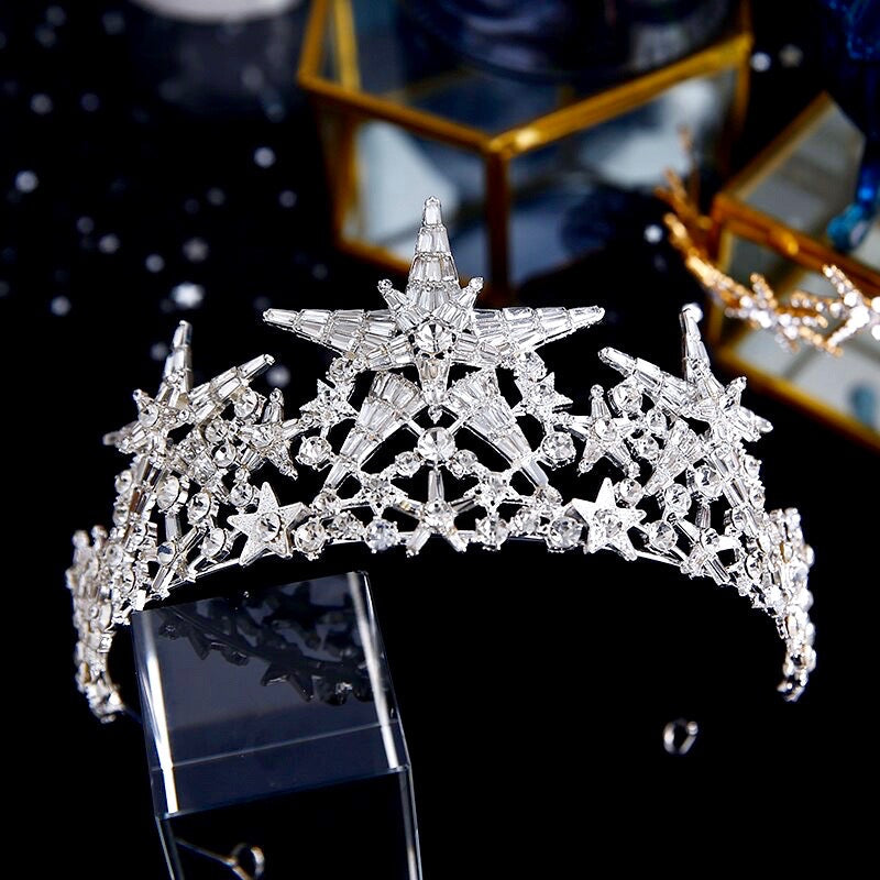 "Andromeda" - Star Wedding Tiara - Available in Gold and Silver