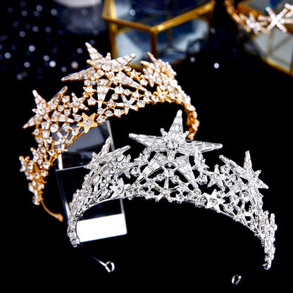 "Andromeda" - Star Wedding Tiara - Available in Gold and Silver