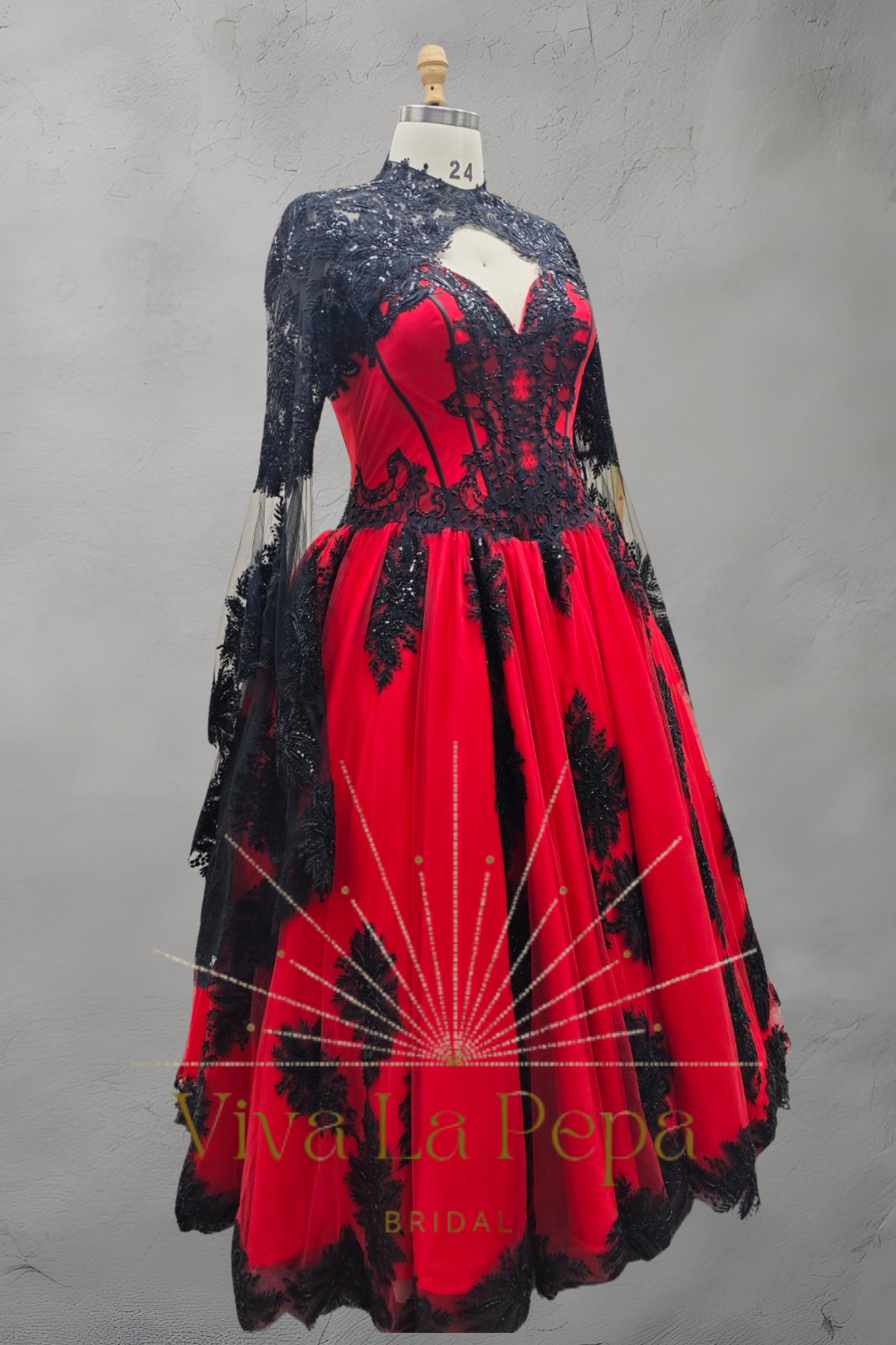 Ophelia Red & Black Gothic Wedding Dress – Viva La Pepa – A & M Enterprises Bridal Ophelia Red & Black Gothic Wedding Dress – Viva La Pepa – A & M Enterprises Bridal