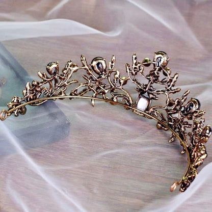 "Arwen" - Victorian Gothic Green Bridal Tiara