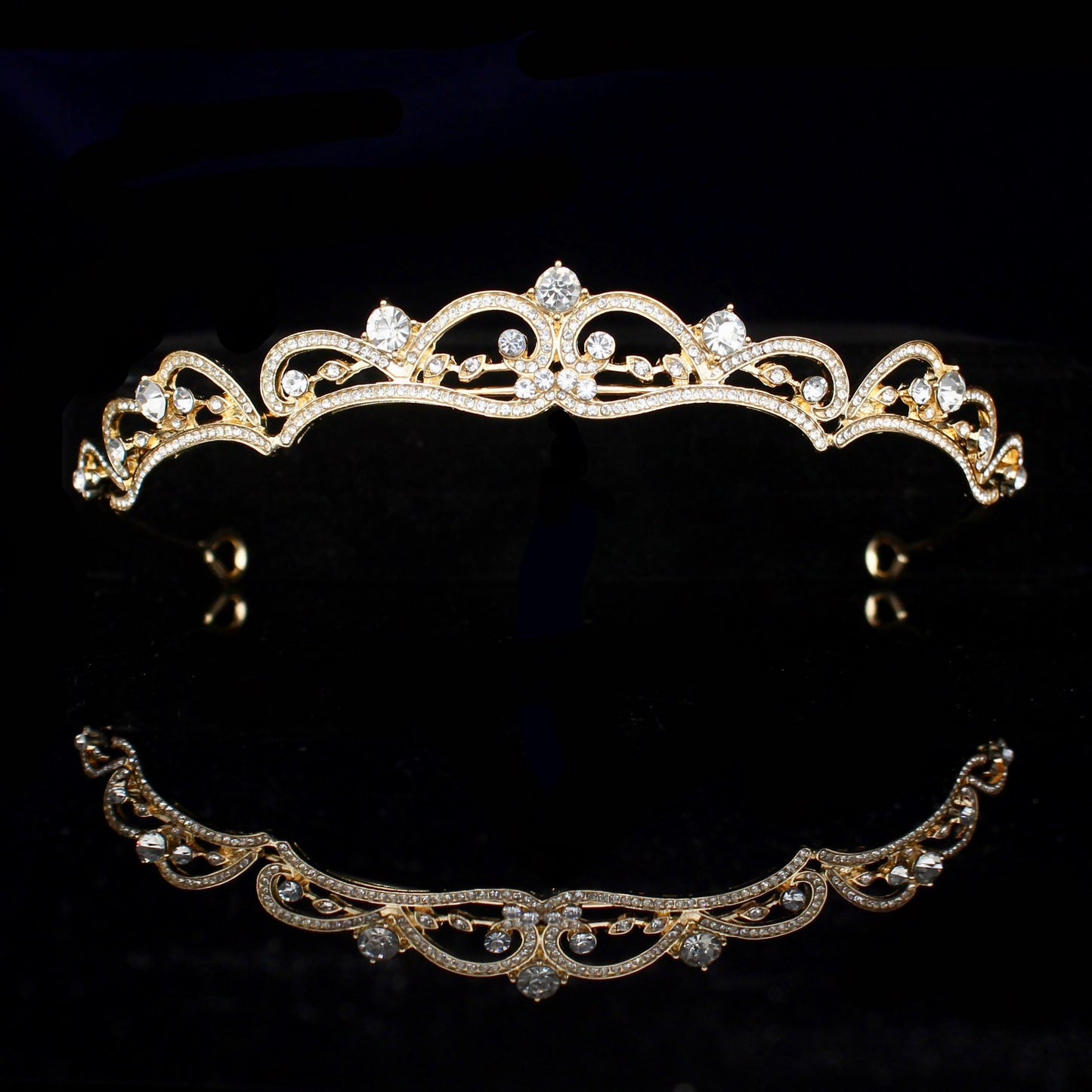 "Anya" - Rhinestone Bridal Tiara - Available in Silver, Rose Gold and Yellow Gold