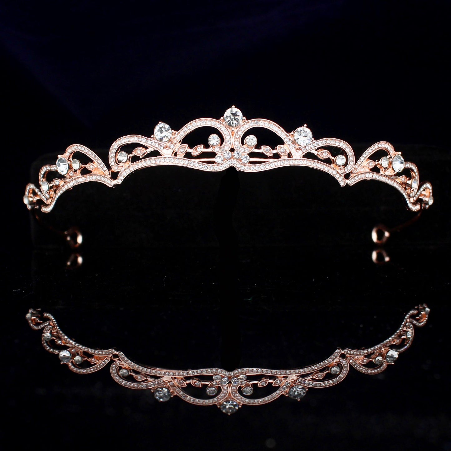 "Anya" - Rhinestone Bridal Tiara - Available in Silver, Rose Gold and Yellow Gold