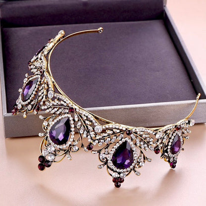 "Aleyda" - Victorian Gothic Purple Bridal Tiara