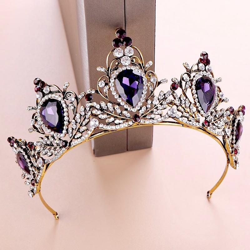 "Aleyda" - Victorian Gothic Purple Bridal Tiara