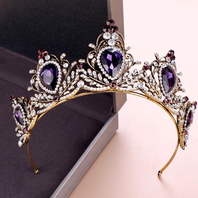 "Aleyda" - Victorian Gothic Purple Bridal Tiara