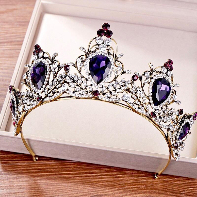 "Aleyda" - Victorian Gothic Purple Bridal Tiara