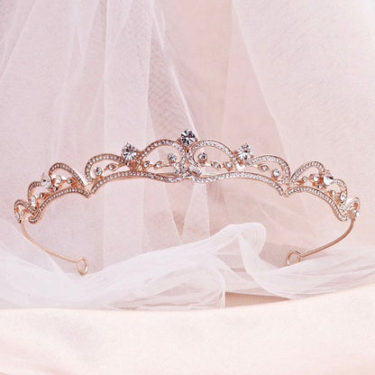 "Anya" - Rhinestone Bridal Tiara - Available in Silver, Rose Gold and Yellow Gold