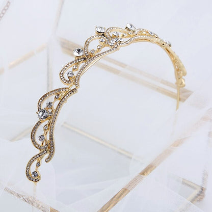 "Anya" - Rhinestone Bridal Tiara - Available in Silver, Rose Gold and Yellow Gold