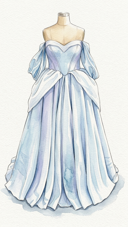 light blue princess wedding dress
