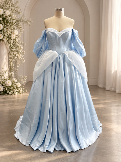 blue Cinderella inspired wedding dress