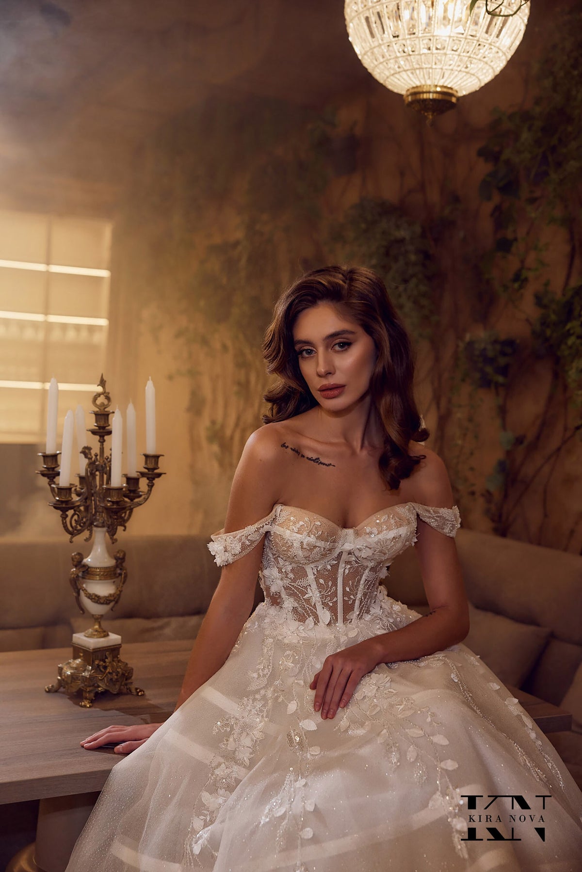 Unique Ball Gown Wedding Dress Bustier Bodice Off the Shoulder Sleeves Sweetheart Neckline Corset Top Sparkle Bridal Gown Open Back Lace