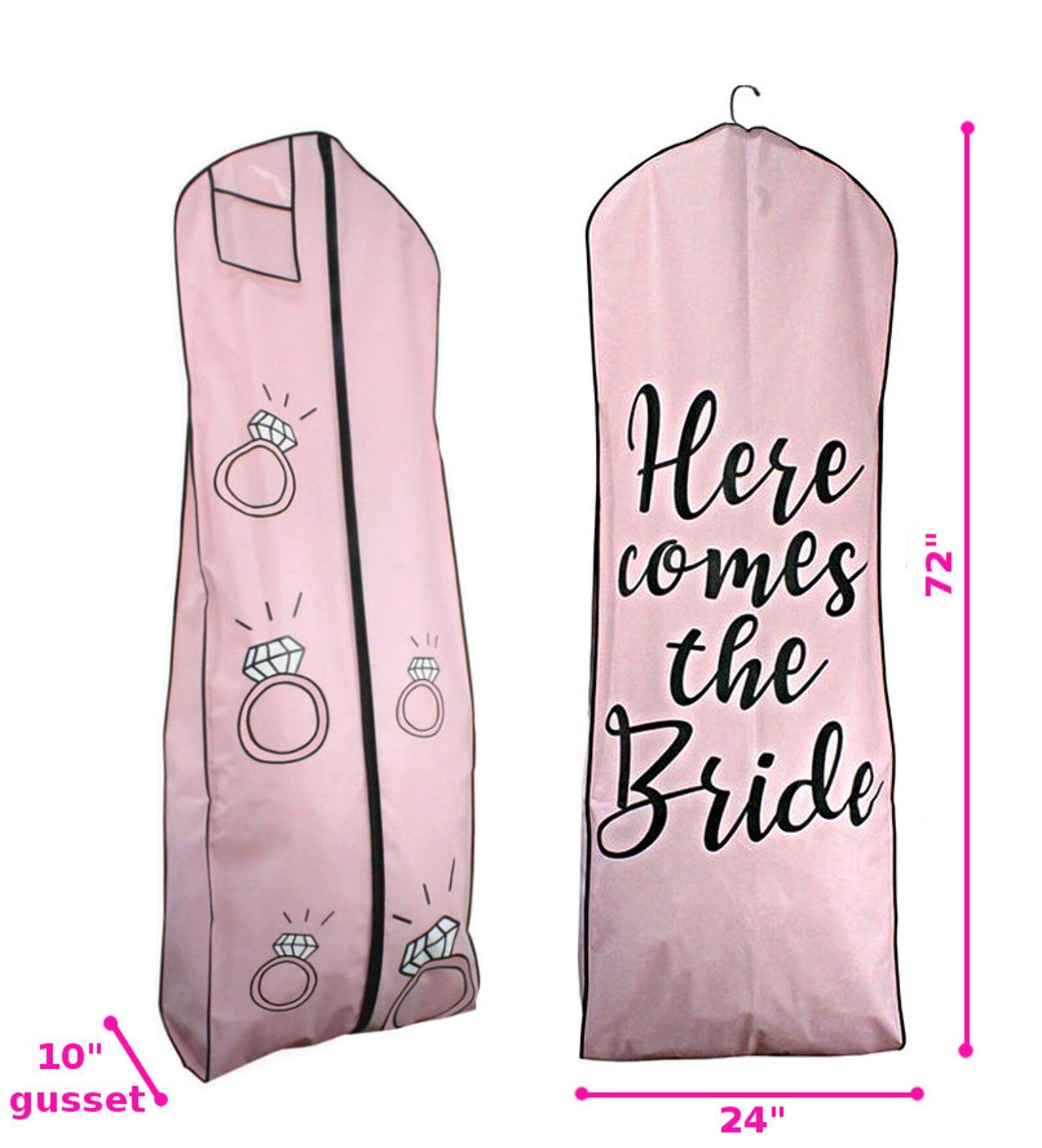 Here Comes the Bride Pink Garment Bag – A & M Enterprises Bridal