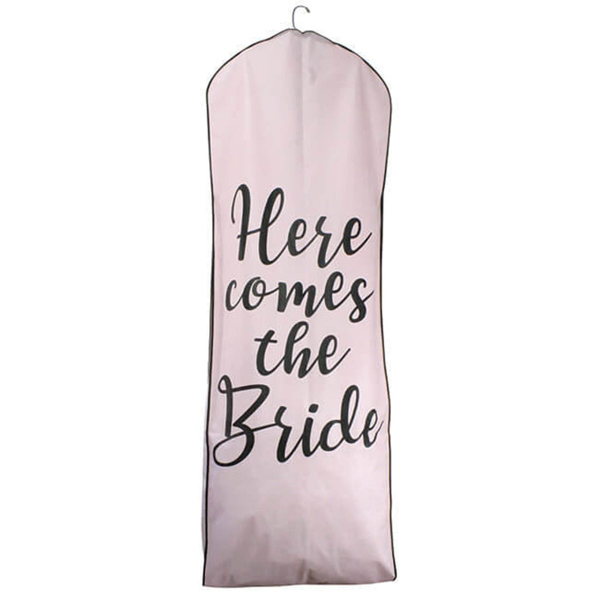 Breathable XL Here Comes the Bride Pink Garment Breathable Garment Bag - 24" x 72" x 10" Gusset Wedding Dress Bag Formal Dress Cover