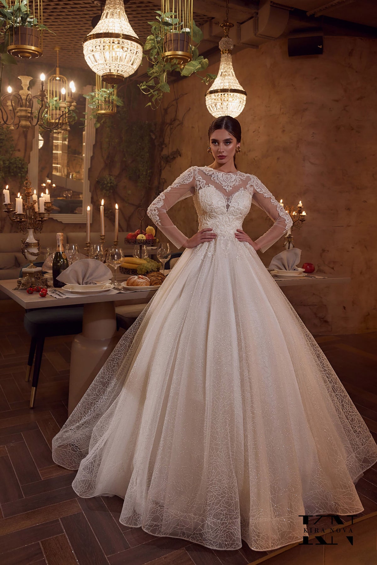 long sleeve sweetheart neckline ball gown wedding dress Demmy – A & M Enterprises Bridal Whether your venue is Bodice:Lined primary-color-orange Zara Draped Halter Dress