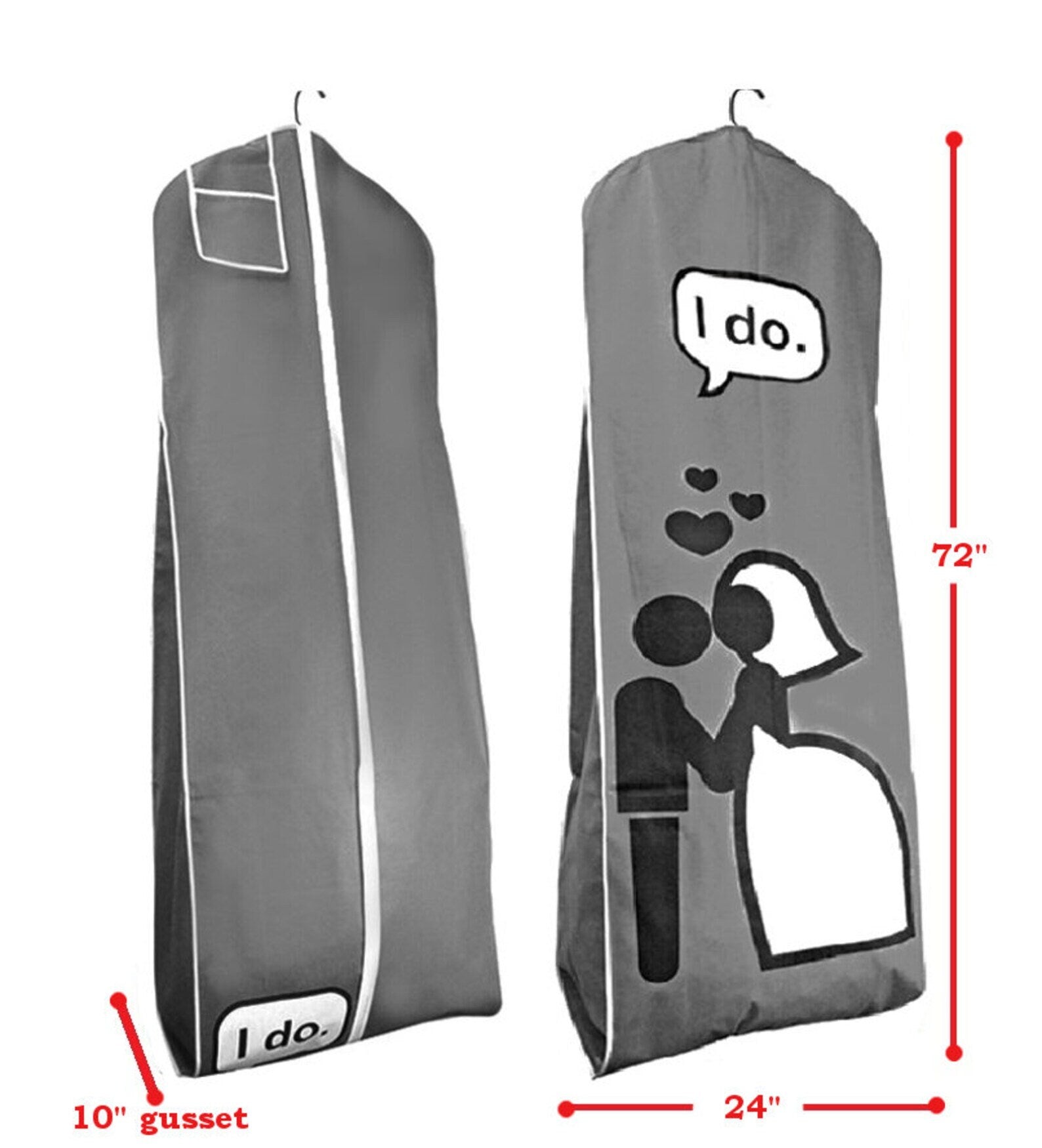 I DO Gray Garment Bag A & M Enterprises Bridal I DO Gray Garment Bag A & M Enterprises Bridal