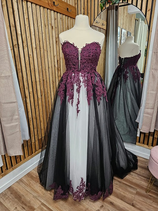 Alternative Wedding Dress Bridal Gown Full Aline Sleeveless Strapless Size 14