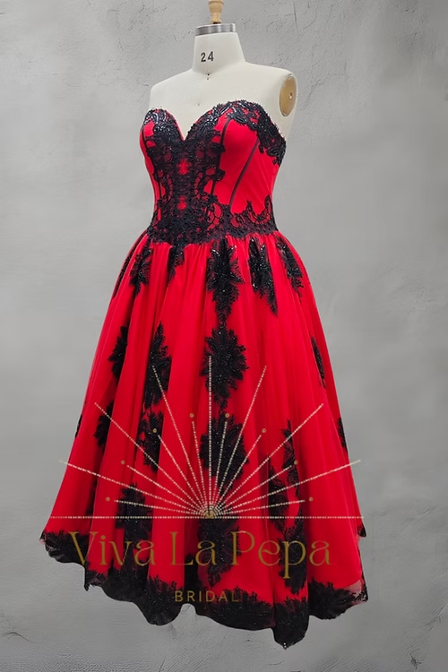 Ophelia Red & Black Gothic Wedding Dress – Viva La Pepa – A & M Enterprises Bridal Ophelia Red & Black Gothic Wedding Dress – Viva La Pepa – A & M Enterprises Bridal