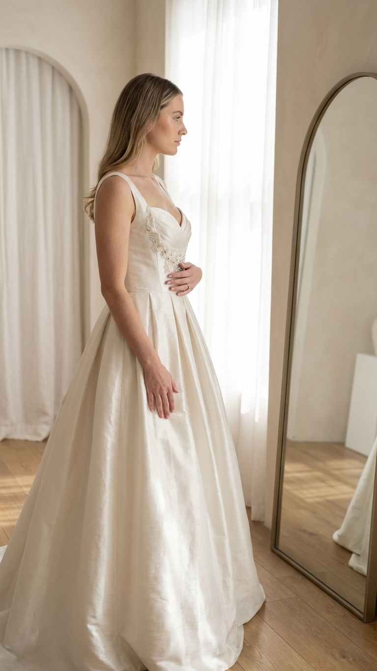 Livia Shantung Ball Gown Wedding Dress