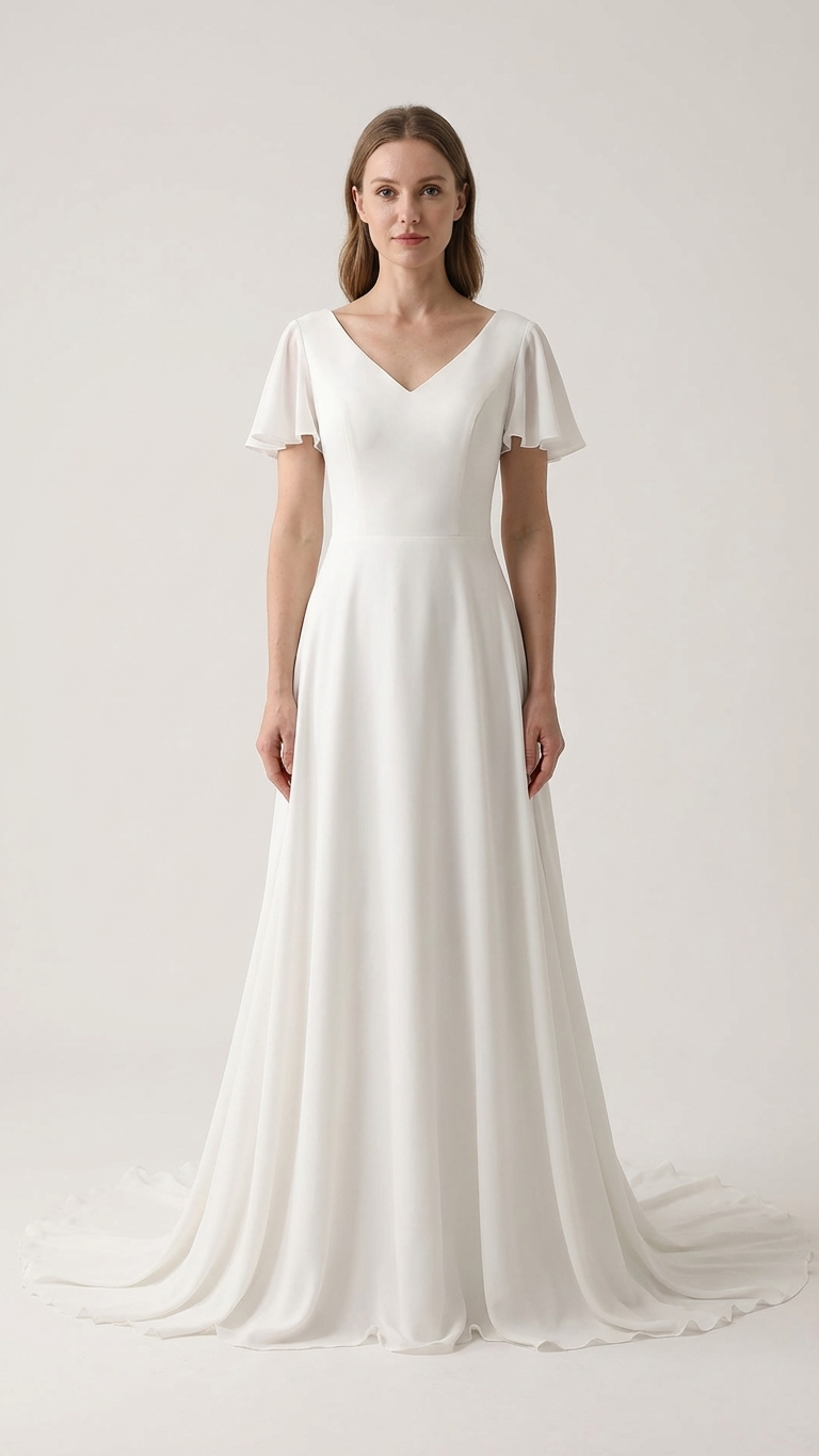 a line wedding dress with flutter sleeves Elvie Minimalist Sleeveless Drop Waist Eyelet Style_Midi This Lavetir womens dress Color:Lime_Green