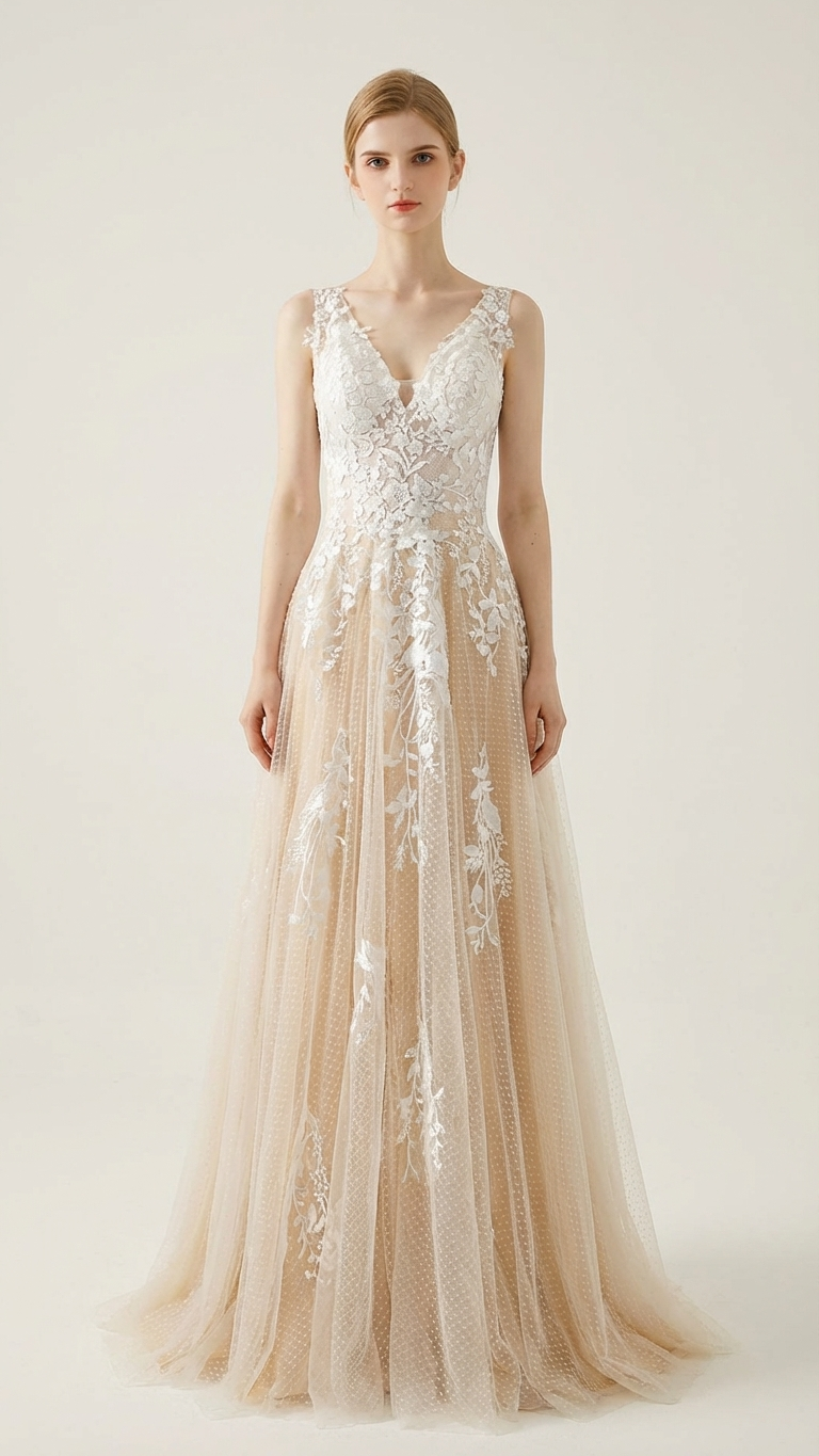 Kodi Ivory Champagne Boho Wedding Dress