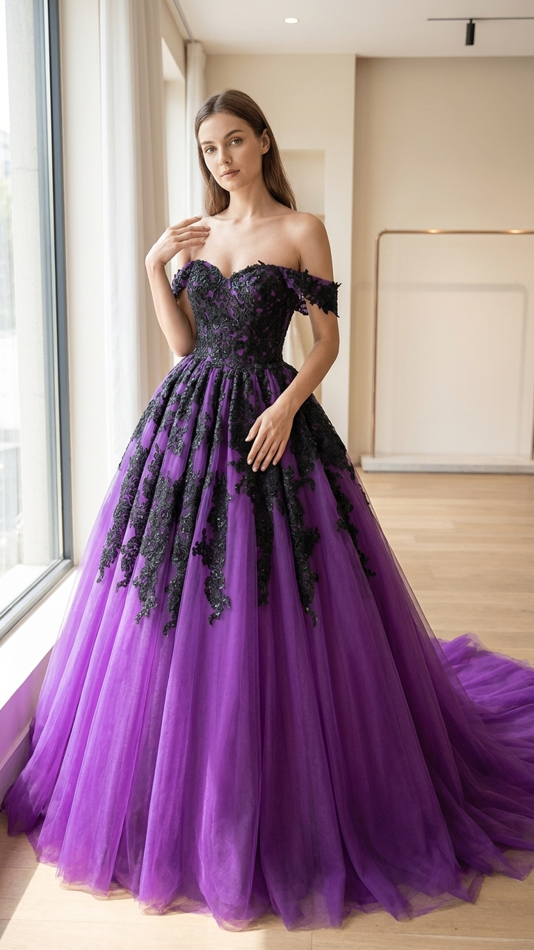 strapless open back dress Aviva Gothic Wedding Dress