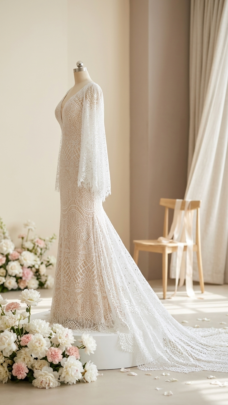 Beatrice Lace Boho Mermaid Wedding Dress