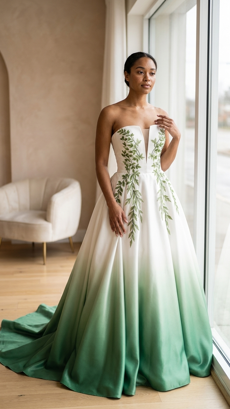 Verdelle Green Ombre Wedding Dress
