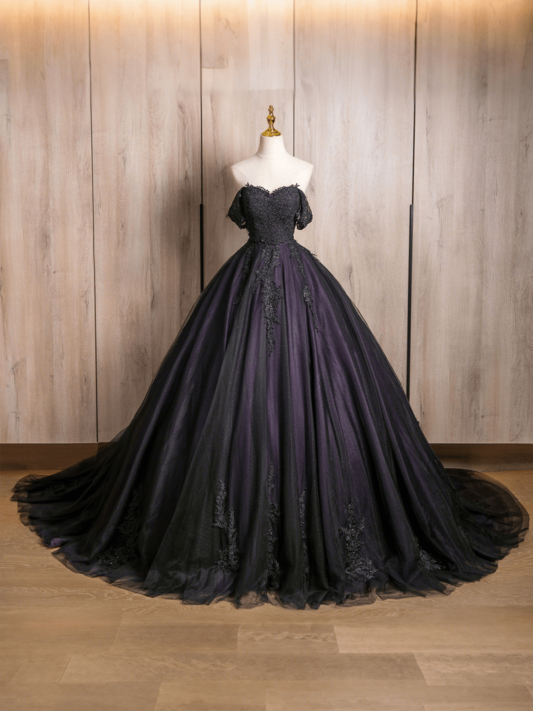 Lysandra Gothic Wedding Dress Black Lace Ball Gown in Green, Purple or Red | Adela Designs A & M Enterprises Bridal Lysandra Gothic Wedding Dress Black Lace Ball Gown in Green, Purple or Red | Adela Designs A & M Enterprises Bridal