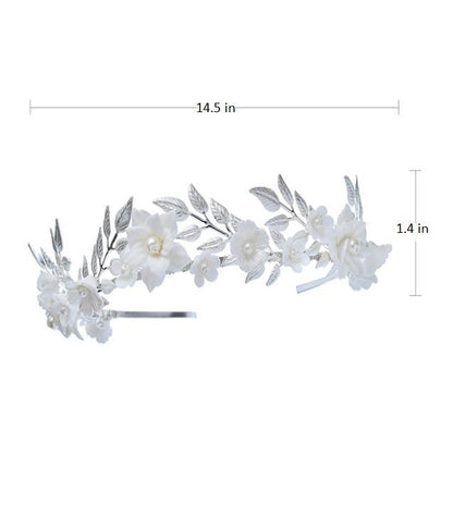 Brides Headbands Rhinestone Floral Leaf Hairbands Wedding Hair Accessories Headdress Crown