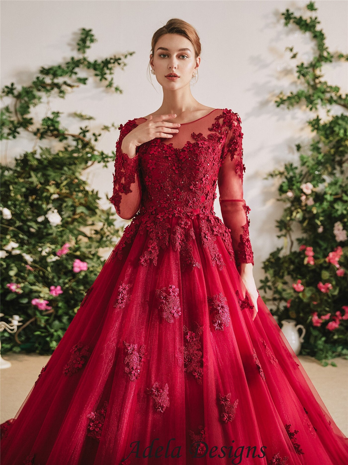 Red Haute couture Evening Gowns - Texas Designer – Darius Fashions