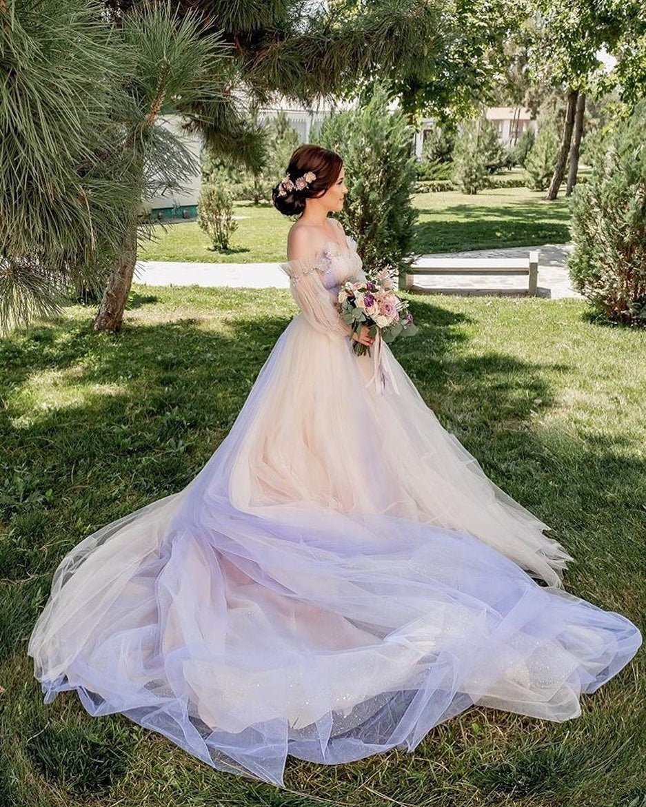 Beautiful Modern Sweetheart Sleeveless Strapless Detachable Puff Sleeves Wedding Dress Bridal Gown Sparkle Floral Aline