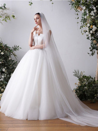 Bridal Veils Tulle Cathedral Wedding Veil Ivory White Comb Simple Design Classic Look 10 Feet