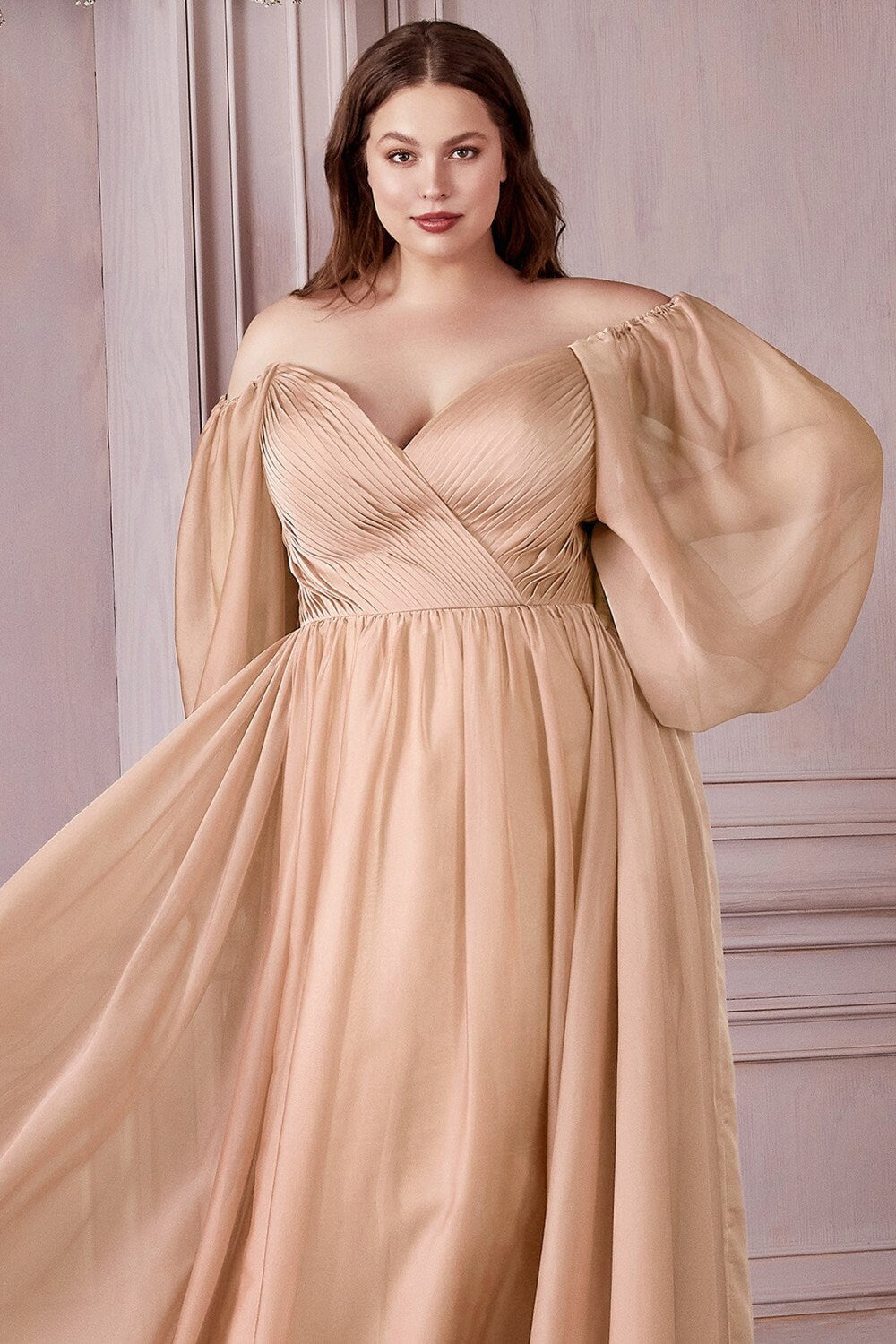 Beautiful Unique Jewel Tone Long Sleeve Chiffon Aline Dress Off the Shoulder Sweetheart Neckline Prom Formal Gown Bridesmaid Dress