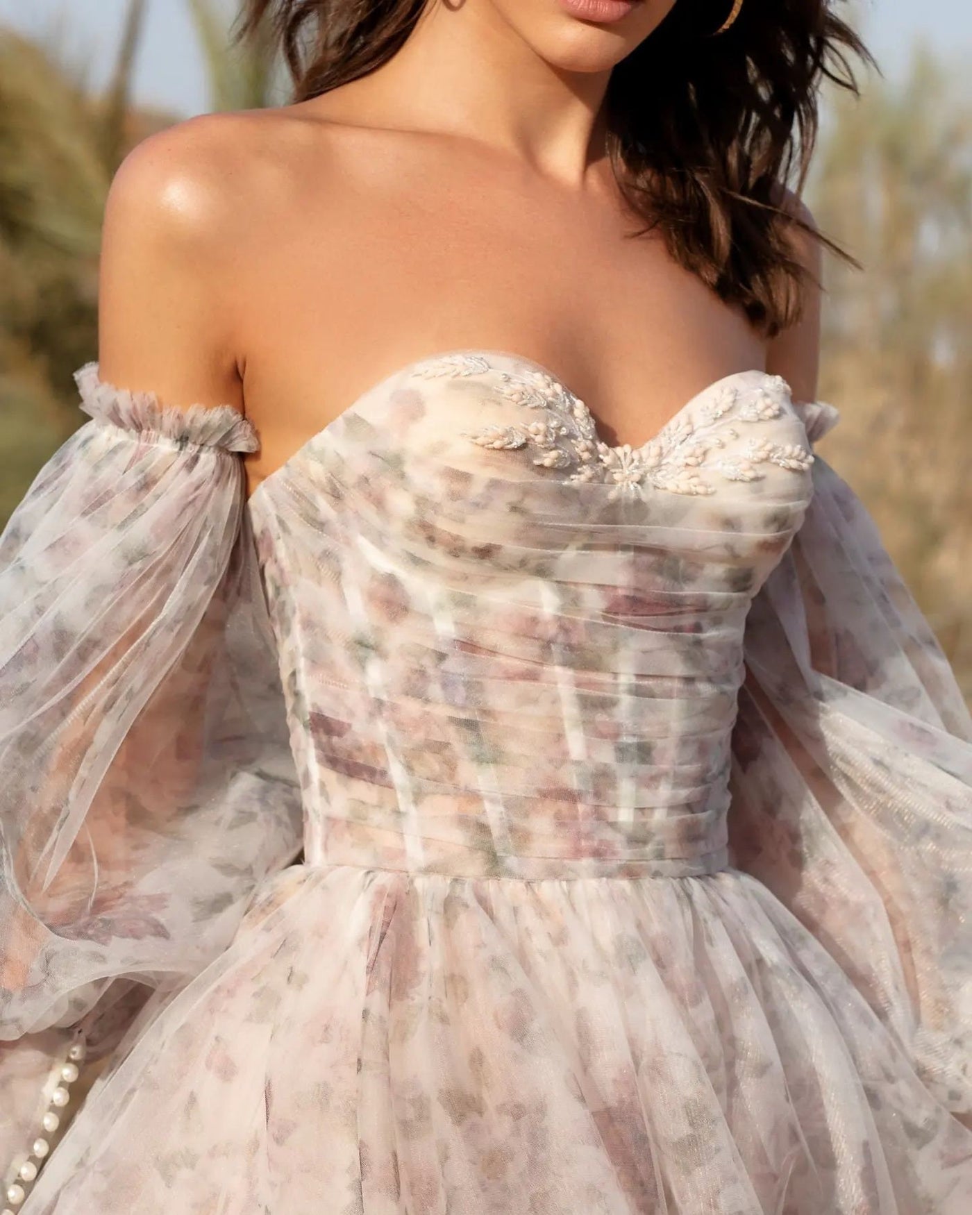 Premium Readymade Tabby Silk Floral Designer Gown