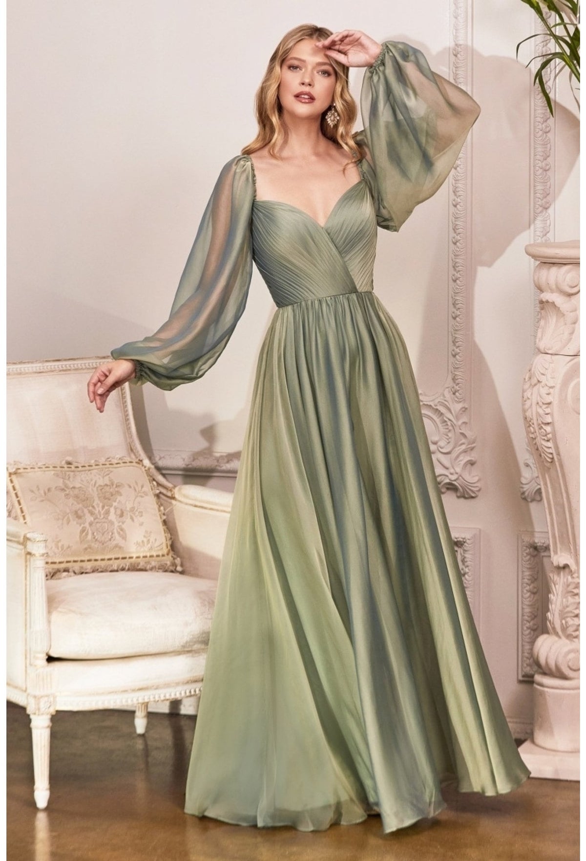 Beautiful Unique Jewel Tone Long Sleeve Chiffon Aline Dress Off the Shoulder Sweetheart Neckline Prom Formal Gown Bridesmaid Dress
