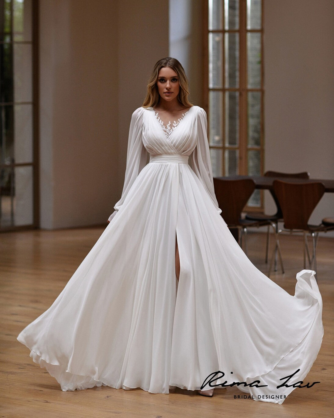 Minimalist Wedding Dress | Simple Modest Wedding Dress | Milabridal