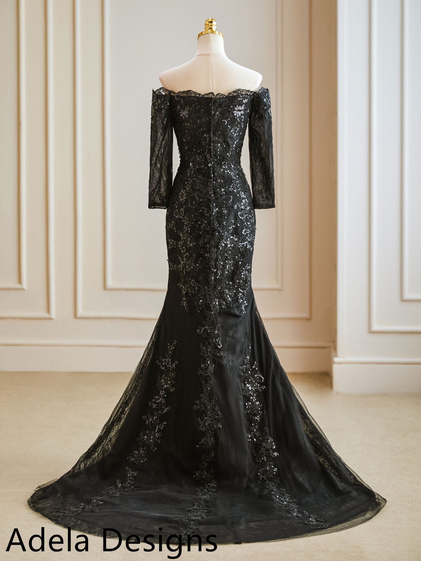 black sheath dress for wedding Sheath Black V-Neck Long Wedding Guest Dress
