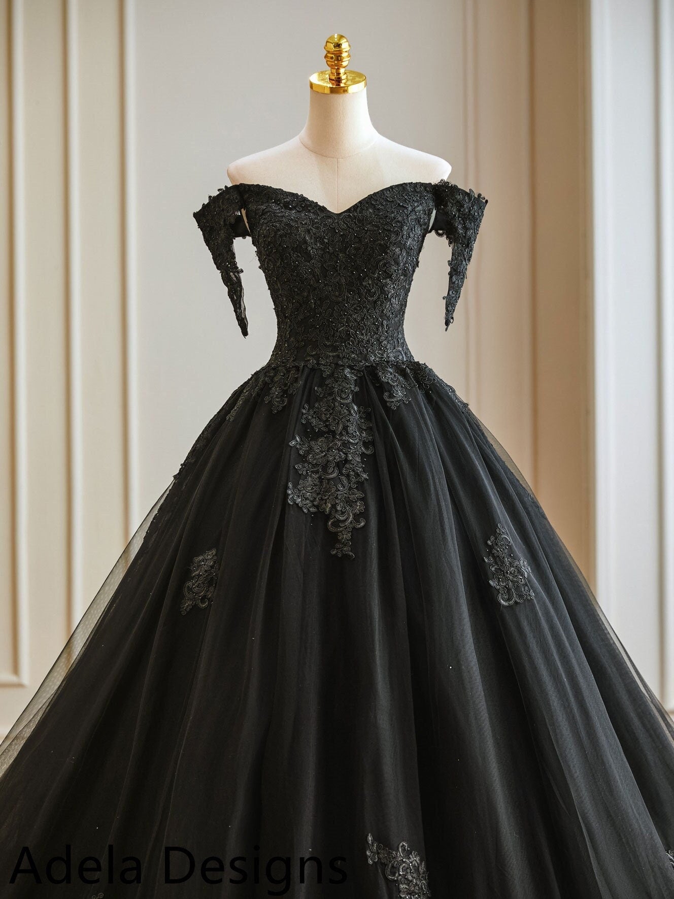 Buy Faux Georgette Black Trendy Gown Online -