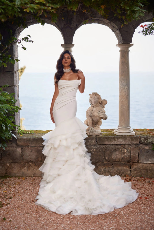 Fit & Flare Mermaid Trumpet Wedding Dresses | Sculptural Bridal Gowns A & M Enterprises Bridal Fit & Flare Mermaid Trumpet Wedding Dresses | Sculptural Bridal Gowns A & M Enterprises Bridal