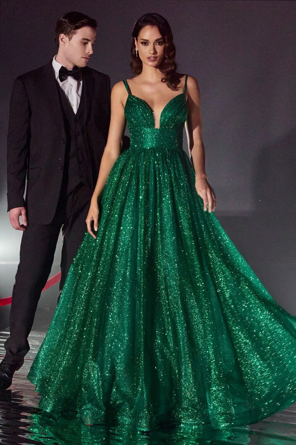 Green and silver prom dresses best sale